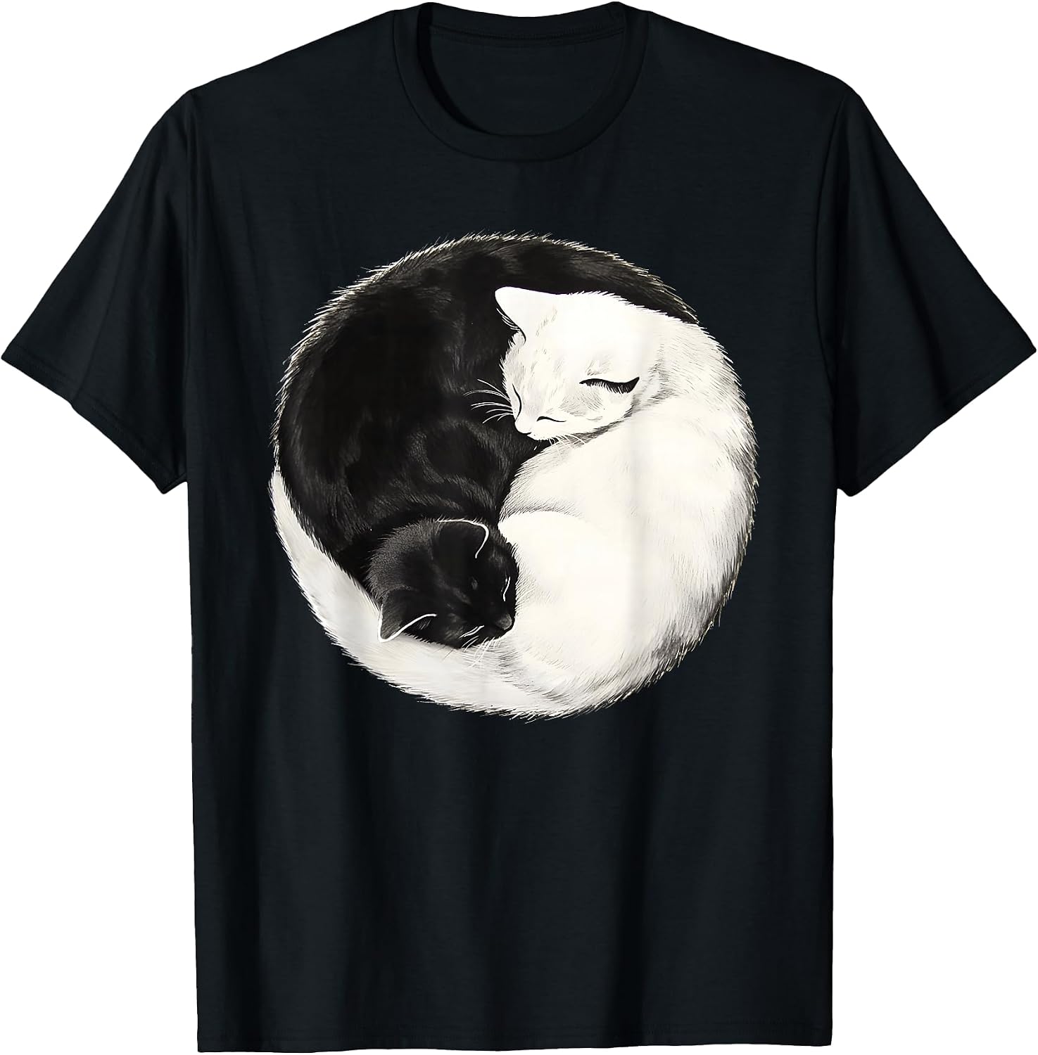 Yin Yang Cat Lover Cat Mom Men Women Kids Funny Cat T-Shirt