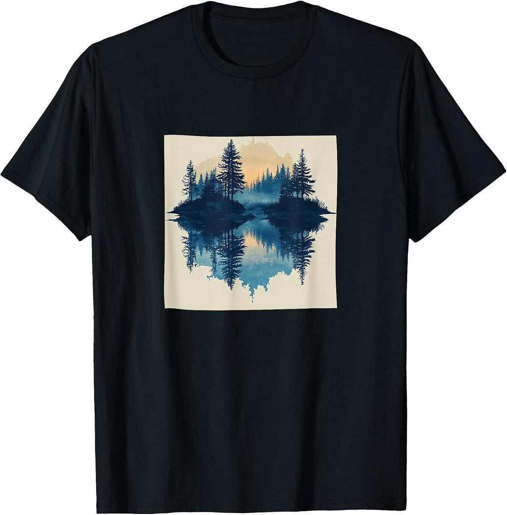 Lake With Reflections Vintage Landscape Merch