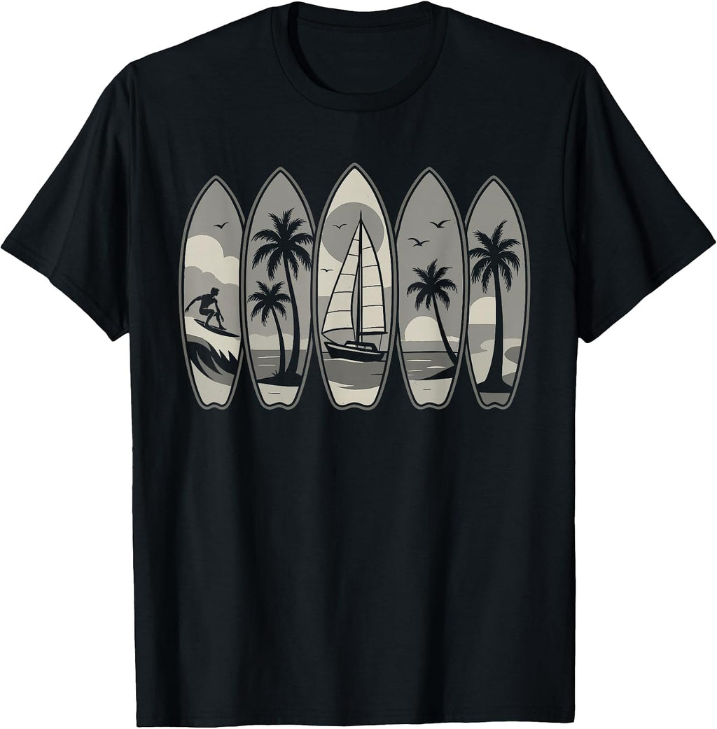 Retro Surfing Vintage Surfboard Surfer Tee