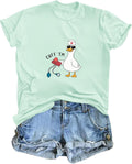Silly Goose Nurse Shirt for Women Funny Cute Tees Graphic Cuff Em T Shirt Animal Shirts Printed Short Sleeved Tops