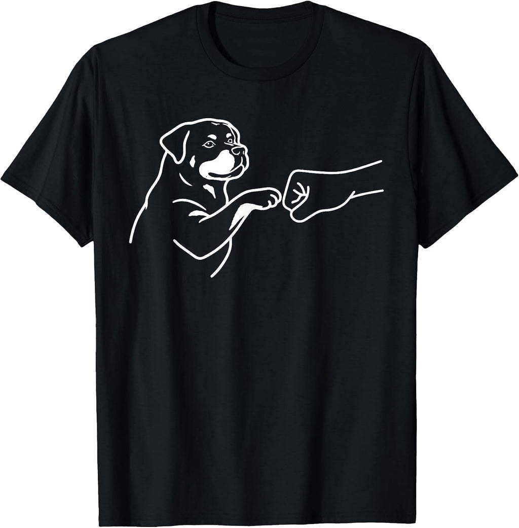 Rottweiler Punch Hand Friendship Fist Bump Dog Lover Rottie T-Shirt
