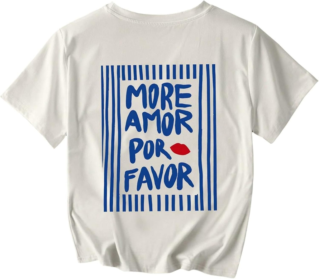 Women's Lemon Graphic Short Sleeve T Shirts Letter Print Round Neck Summer Casual Tees