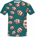 Custom Girlfriend Wife Face T-shirt Personalized Photo All Over Print Shirt for Men (Navy Black Grey Blue 9 Colors)