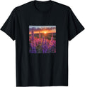 Salvia Flower Field Beautiful Sunset Merch