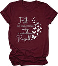 Christian Jesus T-Shirt for Women Vintage Bible Verse Printed Short Sleeve Faith Blessed Inspirational Girl Top Tees