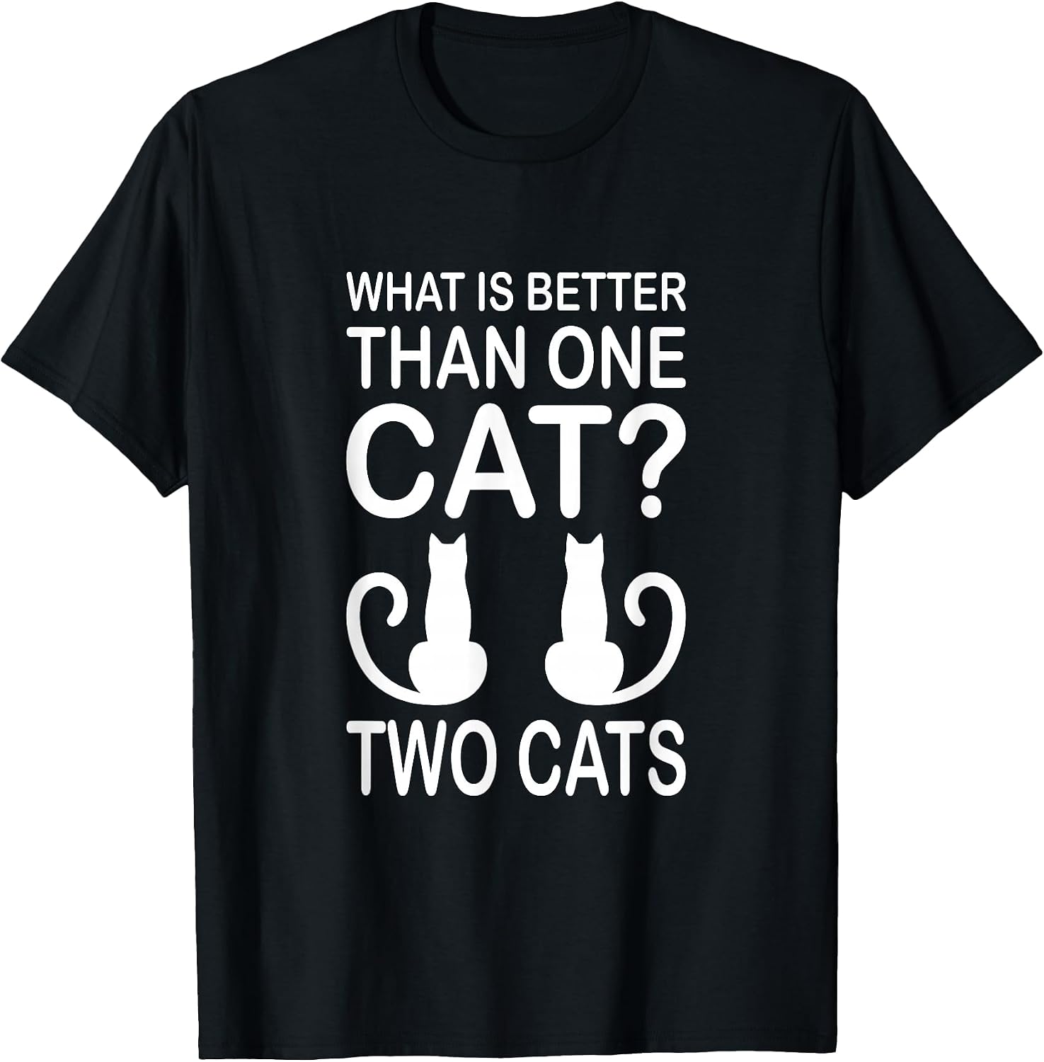 Unisex-Adults Cat-Themed T-Shirt Black Small Classic Fit Short Sleeve