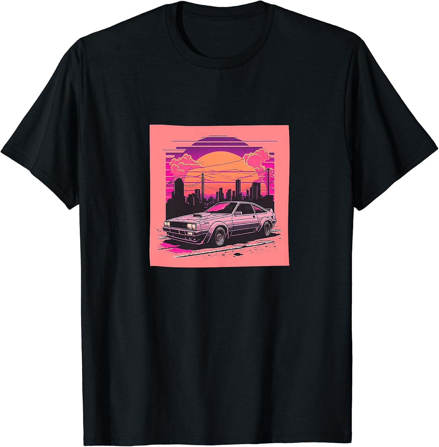 Retro Car Synthwave Sunshine Comic Style Merch