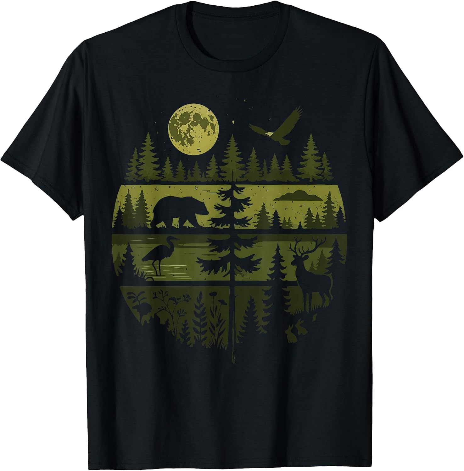 Forest Retro Nature Wildlife Outdoor T-Shirt