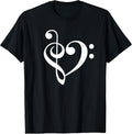Treble Bass Clef Heart TShirt Music Love Orch Dork Band Nerd T-Shirt