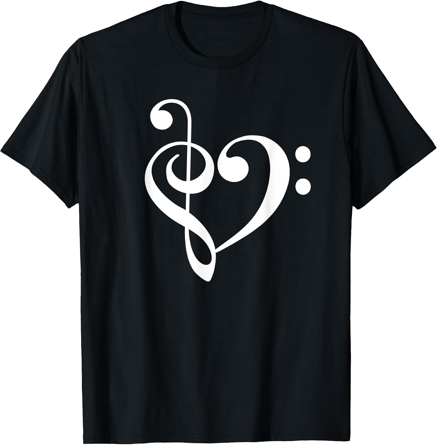 Treble Bass Clef Heart TShirt Music Love Orch Dork Band Nerd T-Shirt