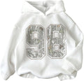 Girl's Preppy Letter Graphic Hoodie Hooded Long Sleeve Sweatshirts Cute Pullover Tops