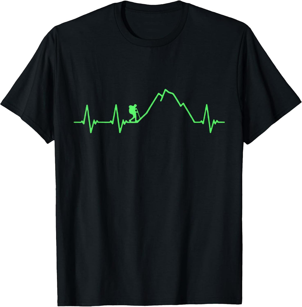 Girls Womens Hiking ECG Heartbeat Pulse Line Merch