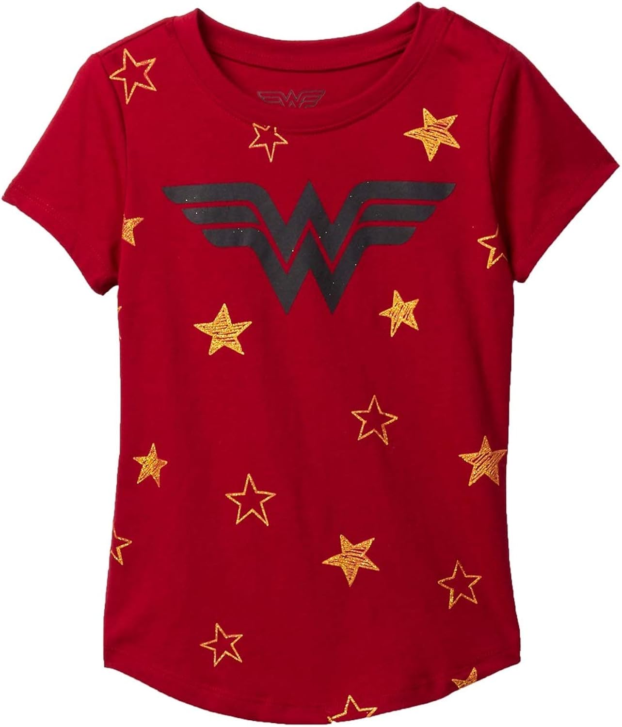 Girls T-Shirt Wonder Woman Logo & Stars Print