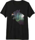 Realistic Nature Silhouette Wolf In Trees Nature