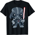 Cute Darth Vader and Cartoon Saber Graphic T-Shirt T-Shirt