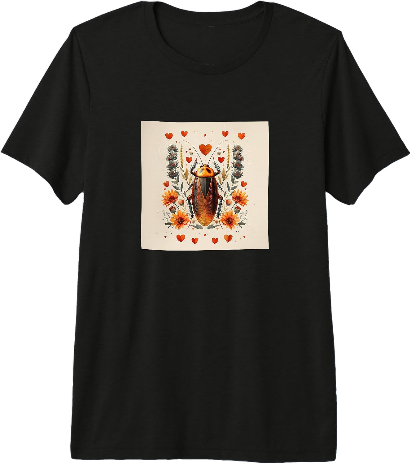 Cockroach Flowers With Hearts Around Boho Merch