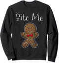 Bite Me Sweatshirt Funny Christmas Bite Me Gingerbread Man