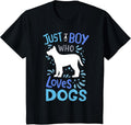 Kids Dog Just A Boy Who Loves Dogs Gift for Dog Lovers T-Shirt