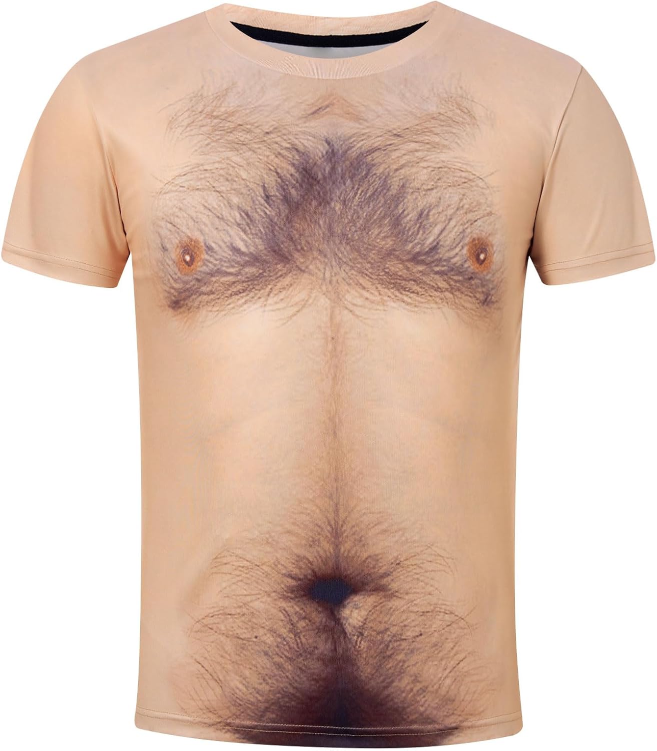 Hairy Chest for Mens T-Shirts Funny Graphics Crewneck Pattern Short Sleeve Tee Shirts