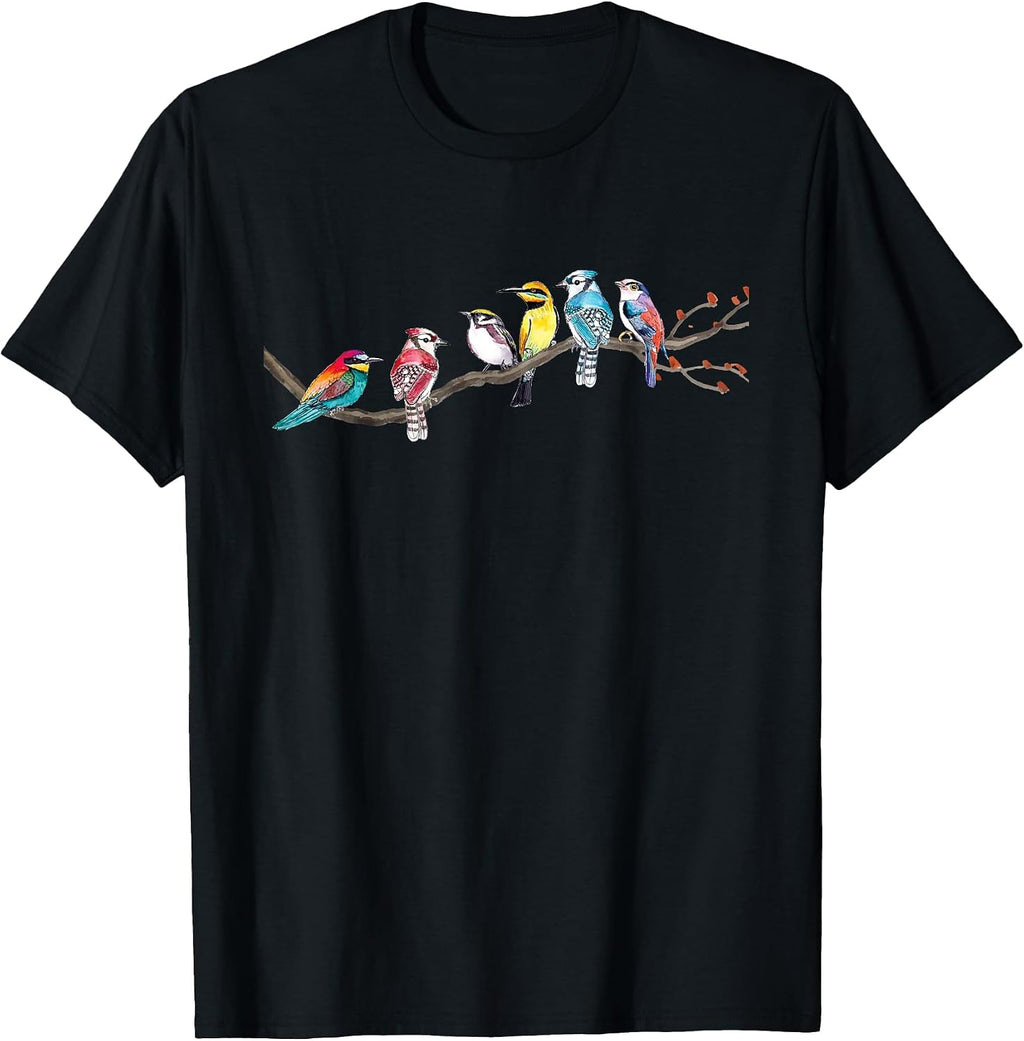 Birds On A Branch - Birding Bird Watching Bird Watcher T-Shirt Small