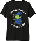 Humor Tee Off To Commit Shenanigans Frog Wizard
