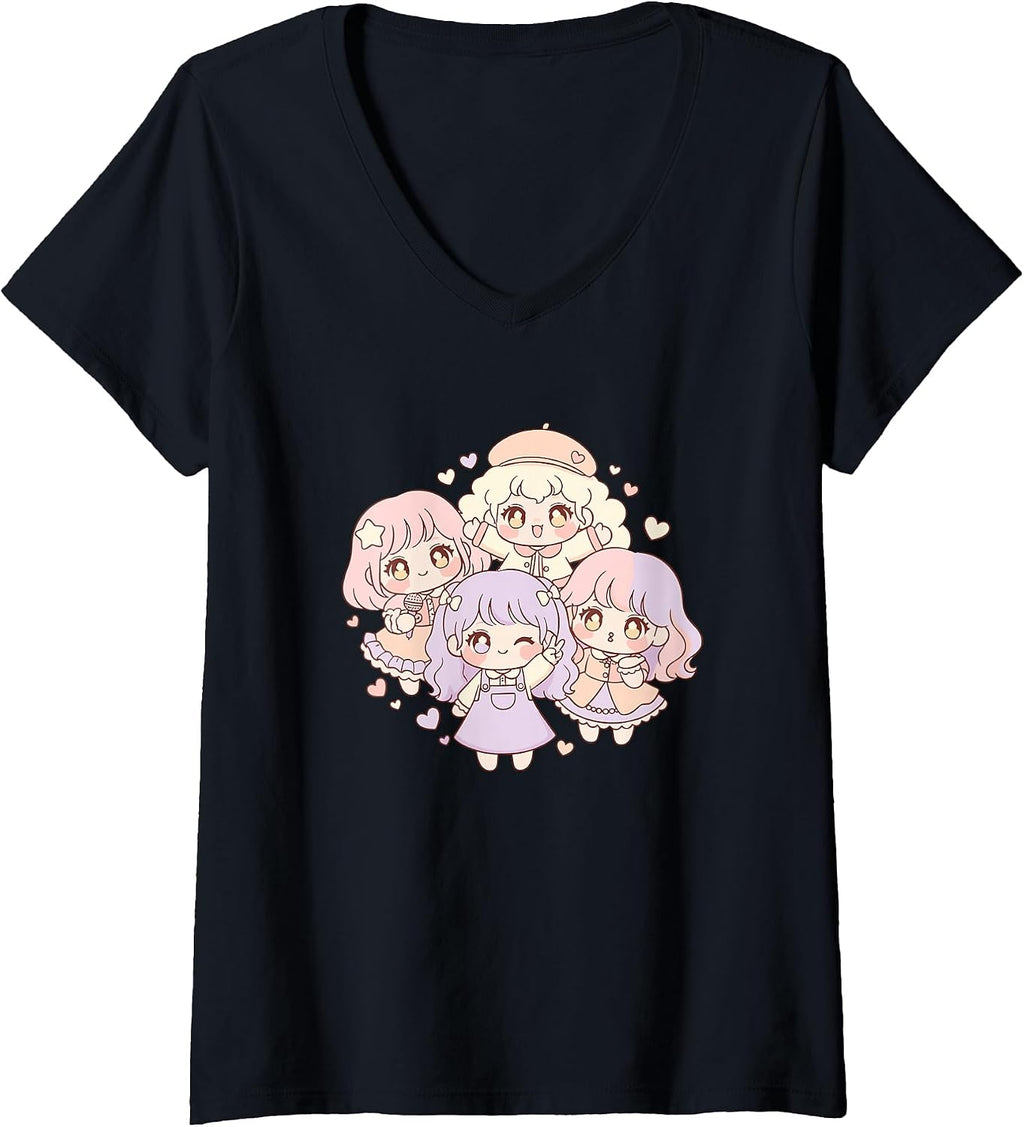 Kawaii Pastel Anime Idol Friends Squad