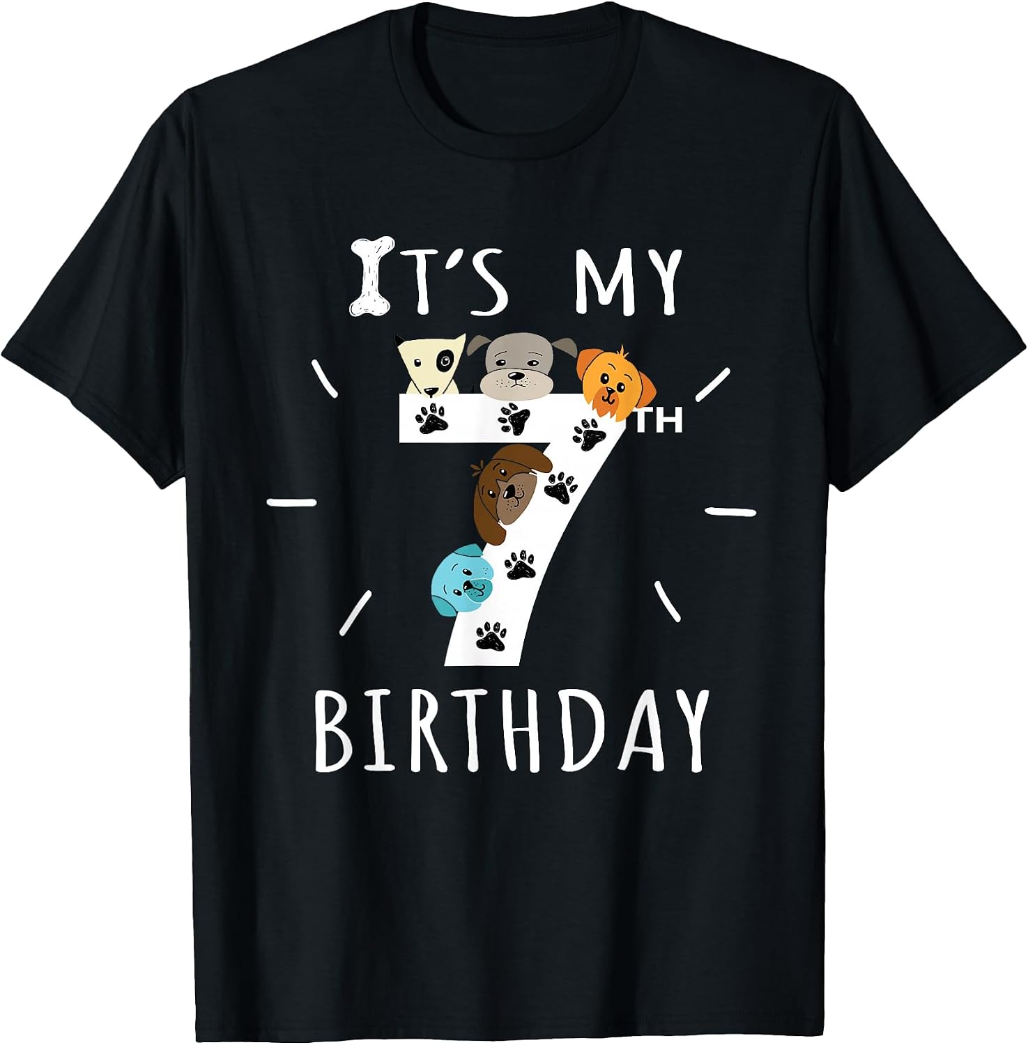 It's My 7th Birthday Dog Lover Theme 7 Years Old Puppy T-Shirt