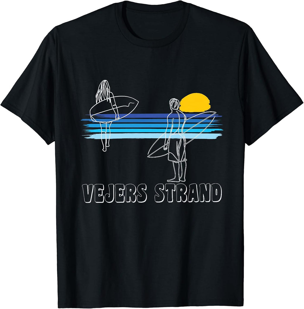Surfers line art Surfing Vejers Strand