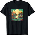 Lake With Floating Islands Vintage Landscape Merch