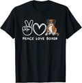 Peace, Love Boxer Dog Retro Boxer Dog Lover T-Shirt