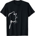 Cute Cat Mom Dad Lover Motif Design Silhouette Drawing T-Shirt