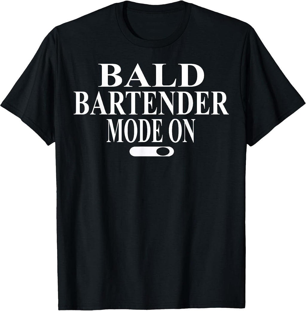 Cool Bald Bartender Humor Quote Merch