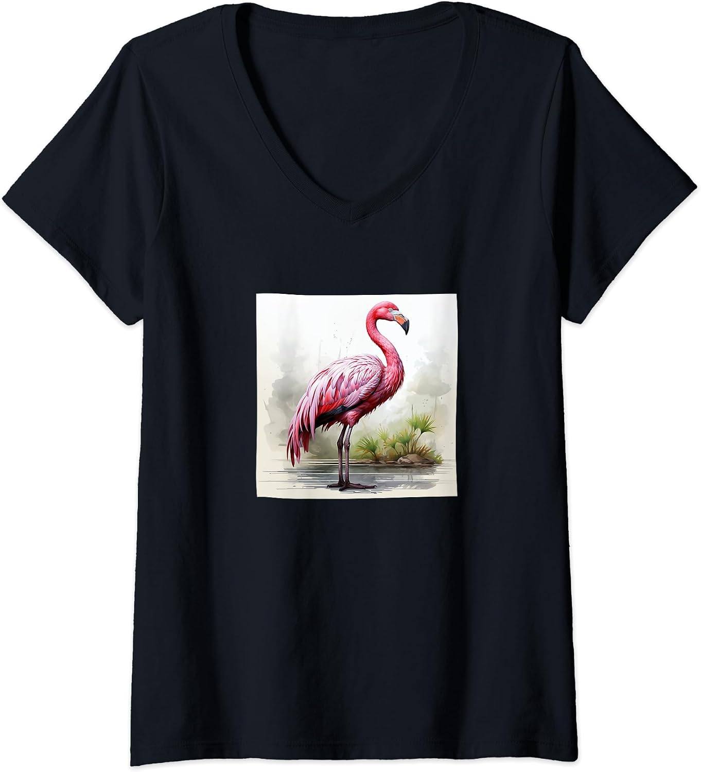 Flamingo Watercolor Flowers Merch