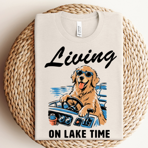 Golden Retriever Lake Graphic Tee
