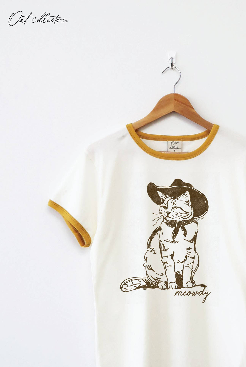 Meowdy Ringer Graphic T-Shirt