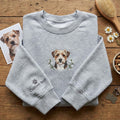 Custom Dog & Cat Embroidery Sweatshirt  Personalized Pet Portrait Shirt, Fathers Day Gift, Pet Lover Clothing