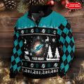 Miami Dolphins Christmas Double Stand Collar Sport Sweatshirt