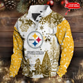 Pittsburgh Steeler Christmas Double Stand Collar Sport Sweatshirt
