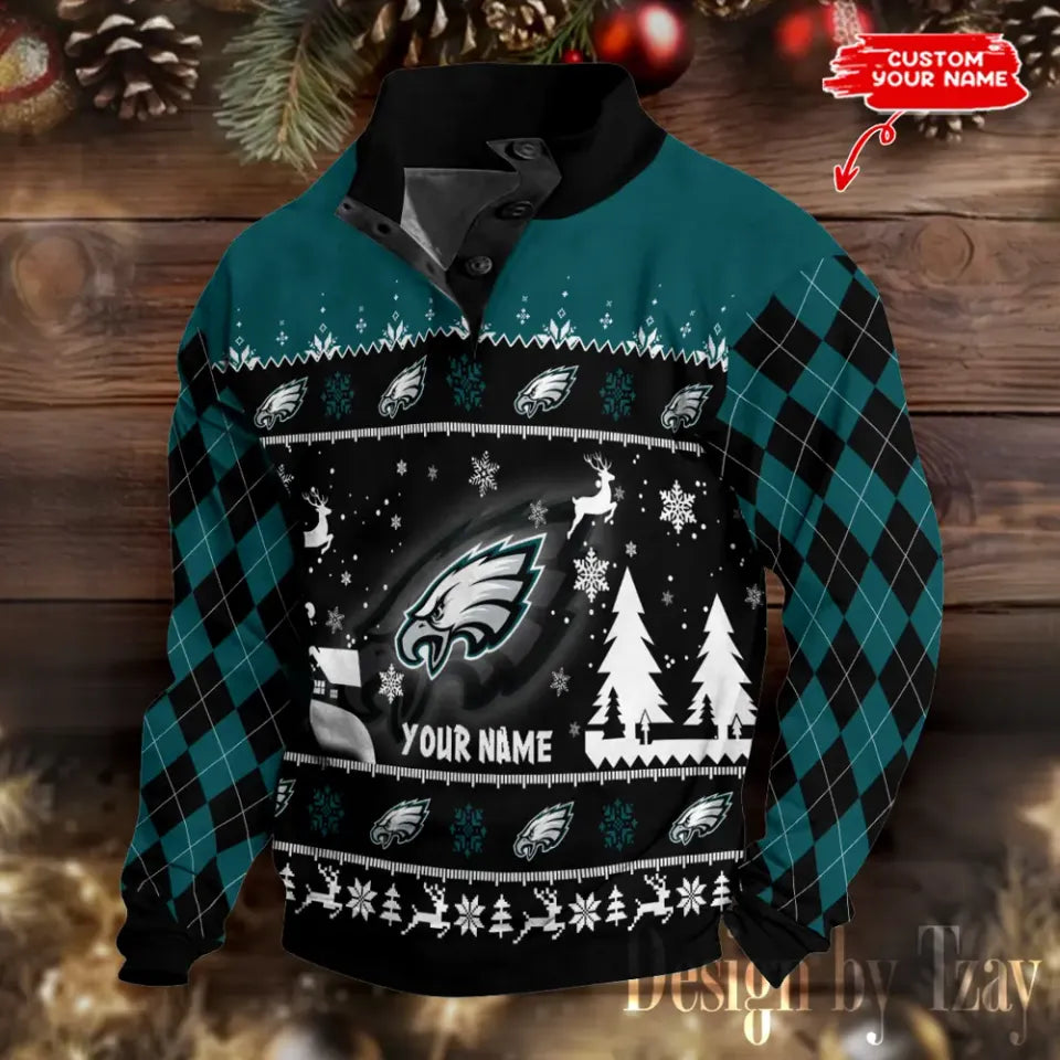Philadelphia Christmas Double Stand Collar Sport Sweatshirt