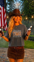 She's From Texas Boxy Tee, Retro Western Longhorn Country Music Tee