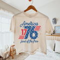 1776 America Land of Free Boxy Tee, USA 4 of July Top