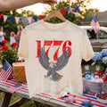 1776 Bald Eagle USA Boxy Tee, 4 of July Preppy y2k Aesthetic Top