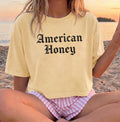 American Honey Boxy Tee,  4 of July Red White Blue Aesthetic Top