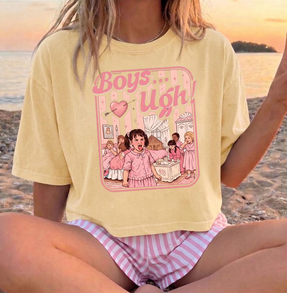 Boys Ugh Boxy Tee, 90s Movie Aesthetic Top