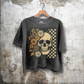 Boho Skull Floral Boxy Tee