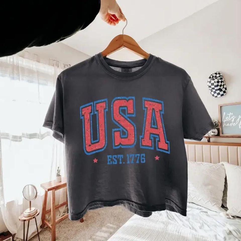 Women's 1776 USA Independence Day Boxy Tee