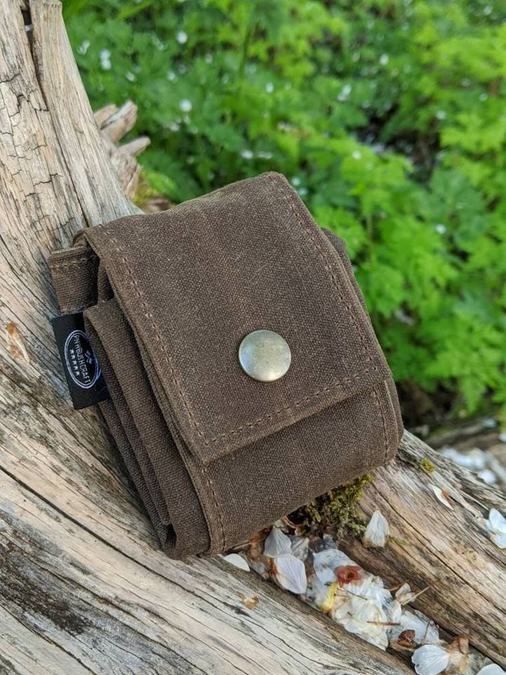 Handmade Waxed Canvas Foraging Pouch: Bushcraft Belt Bag