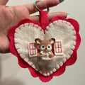 Heart Calico Critter Felt Pouch