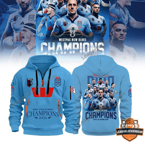 2026 NSW Blues Ampol State of Origin Champions Westpac Cargo Zip Hoodie
