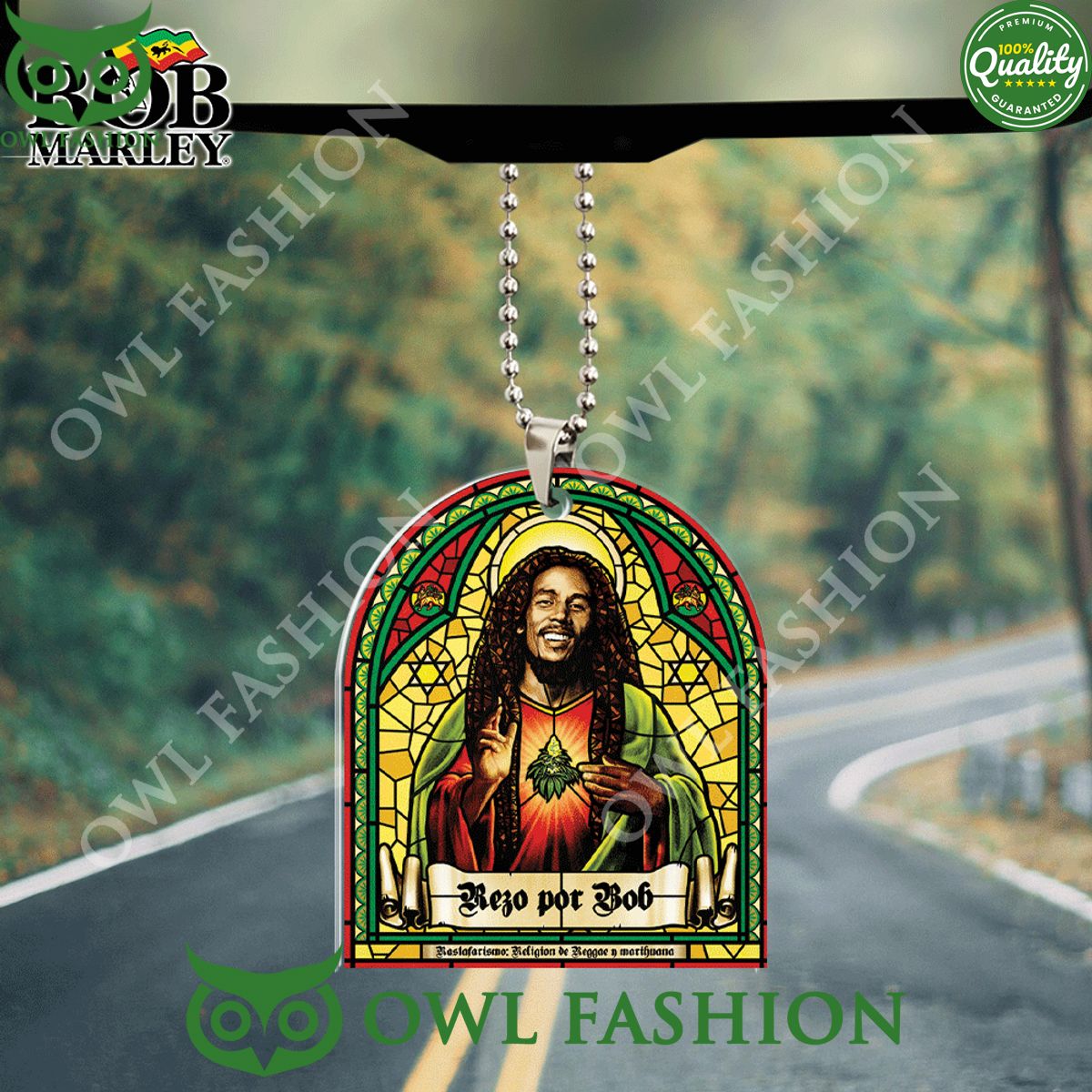Bob Marley Jamaican reggae Shape 2 sided Acrylic Car Ornament